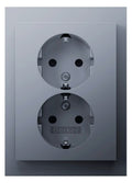 Berker 47597003 Doppelsteckdose SCHUKO Abdeckpl.erh.BS Berker K.5 alu matt