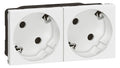 Legrand 278252L 2xSchuko Steckdose 45° erh.Berührungsschutz Mosaic ultraweiß