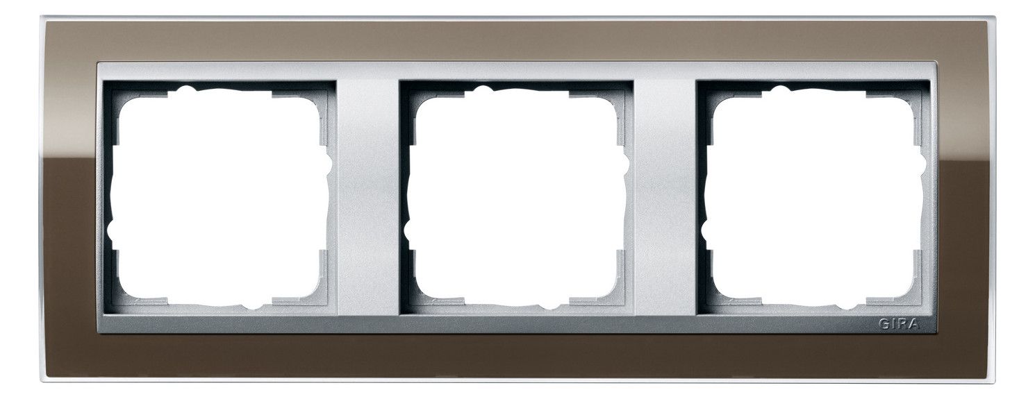 GIRA 0213766 Abdeckrahmen 3fach Zwischen rahmen F/Alu Event Klar Braun