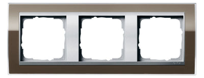 GIRA 0213766 Abdeckrahmen 3fach Zwischen rahmen F/Alu Event Klar Braun