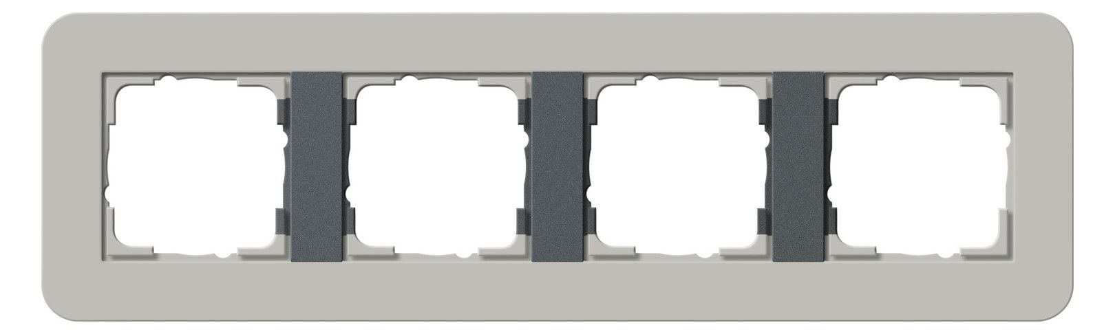 GIRA 0214422 Abdeckrahmen 4fach E3 Grau/Anthrazit Soft-Touch