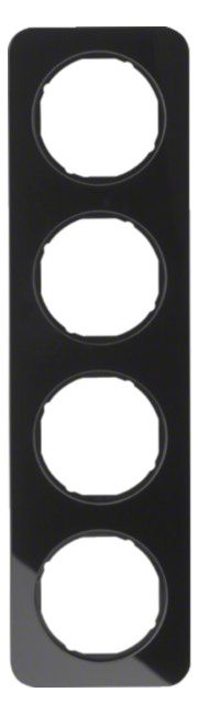 Berker 10142116 Rahmen 4fach R.1 Glas schwarz