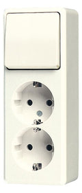 Jung 626 A SCHUKO® Zweifach-Steckdose 16 A 250 V ~ m.Schalter Uni Aus-Wechsel