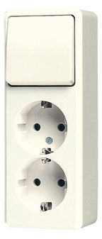 Jung 626 A SCHUKO® Zweifach-Steckdose 16 A 250 V ~ m.Schalter Uni Aus-Wechsel