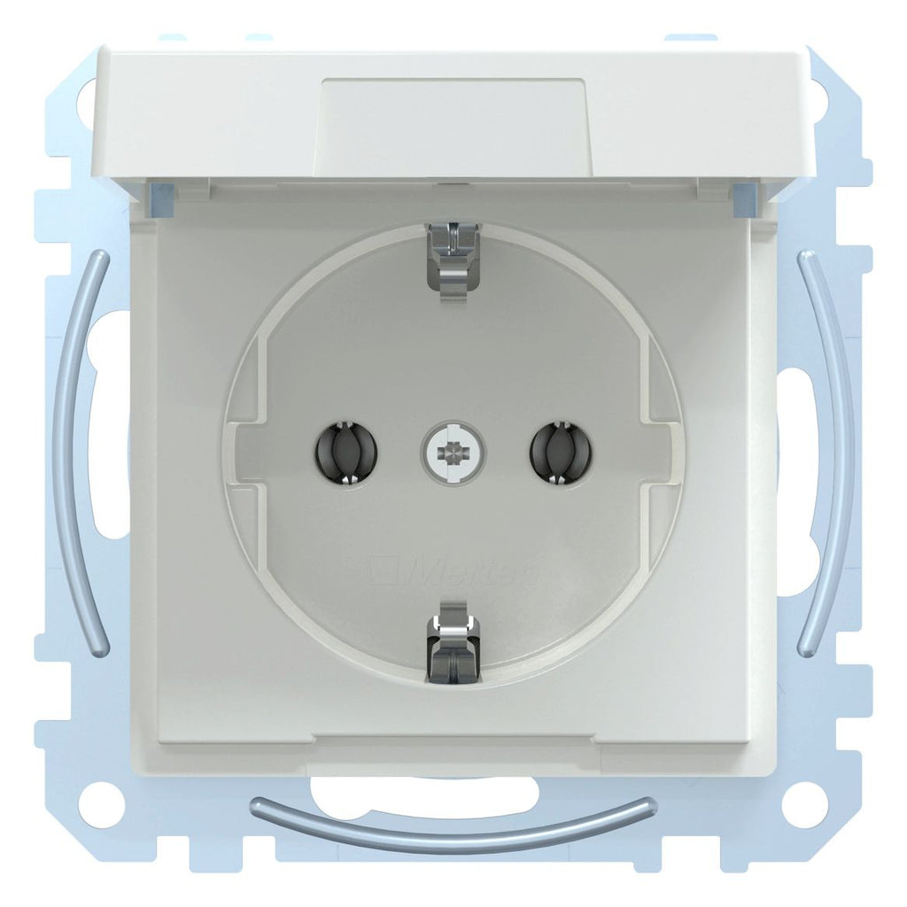 Mert MEG 2310-0325 SCHUKO-Steckdose BRS m.Klappdeckel StK aktivweiß glänz. Sys.M