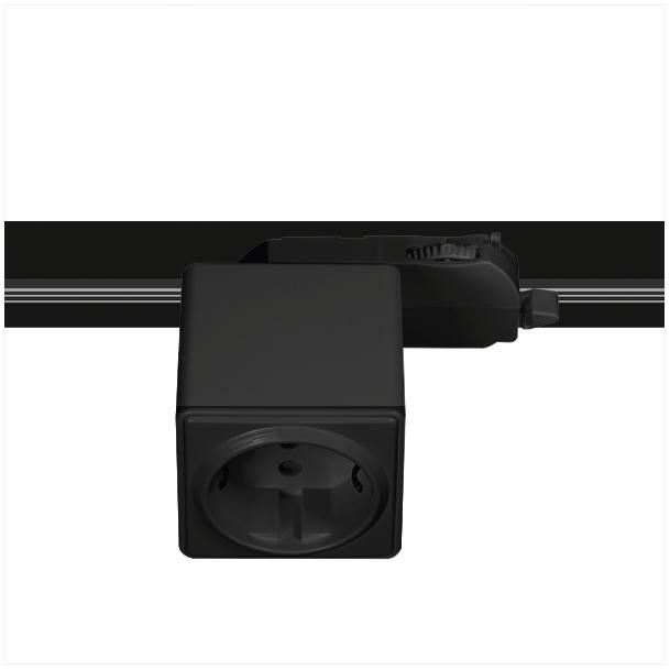 LTS ST-ZSCHUKO/4230V schwarz Anbau-Stromschiene Steckdosenadapter