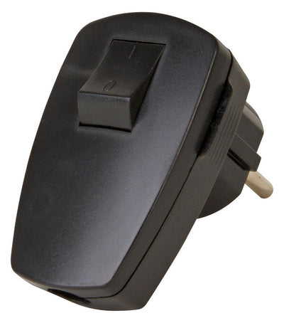 Kopp 170405009 Kunststoff Schuko Stecker m.2Pem Wippenschalter seitliche