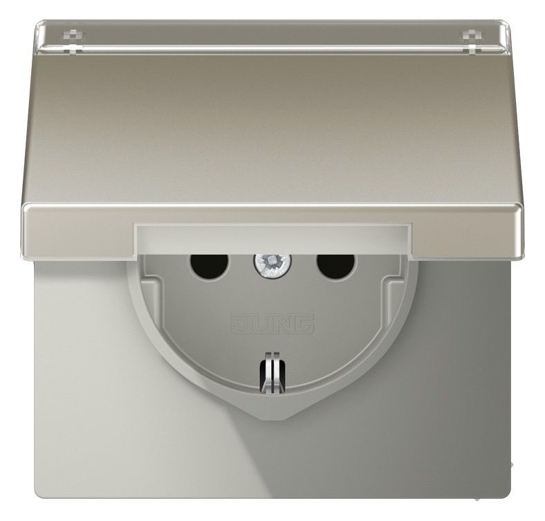 Jung ES1520NAKL SCHUKO Steckdose Klappdeckel Schriftfeld LS Edelstahl