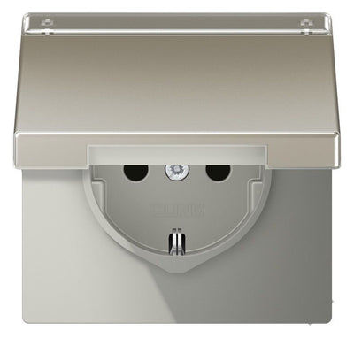Jung ES1520NAKL SCHUKO Steckdose Klappdeckel Schriftfeld LS Edelstahl
