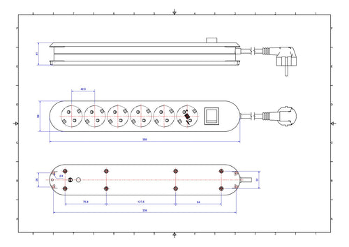 Bachmann 388.270 Tischsteckdose 3xSchuko weiß Strom 1,5m Schuko