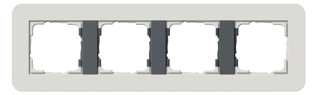 GIRA 0214421 Abdeckrahmen 4fach E3 Hellgrau/Anthrazit Soft-Touch