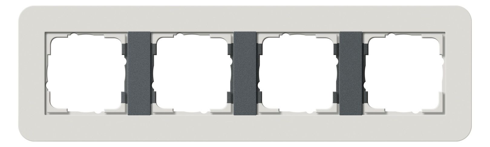 GIRA 0214421 Abdeckrahmen 4fach E3 Hellgrau/Anthrazit Soft-Touch