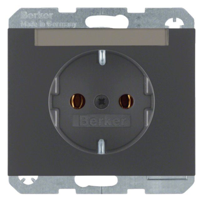 Berker 47397006 Steckdose SCHUKO m.B-feld K.1 anthrazit matt