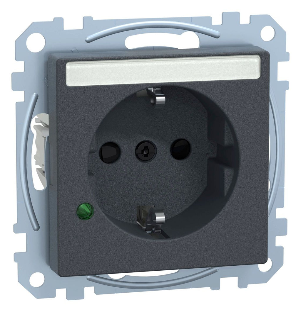 Mert MEG 2305-0414 SCHUKO-Steckdose BRS m.ÜSS+Schriftfeld StK anthrazit System M
