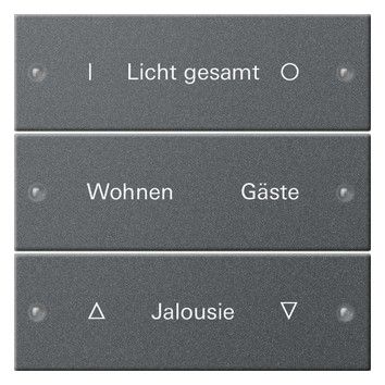 GIRA 220328 Wippenset 3fach beschreibbar System 55 Anthrazit (lackiert)