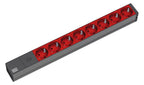 Bachmann 333.538 19" 1HE 8xSchuko rot 1xFUSE 10A Strom 2m IEC