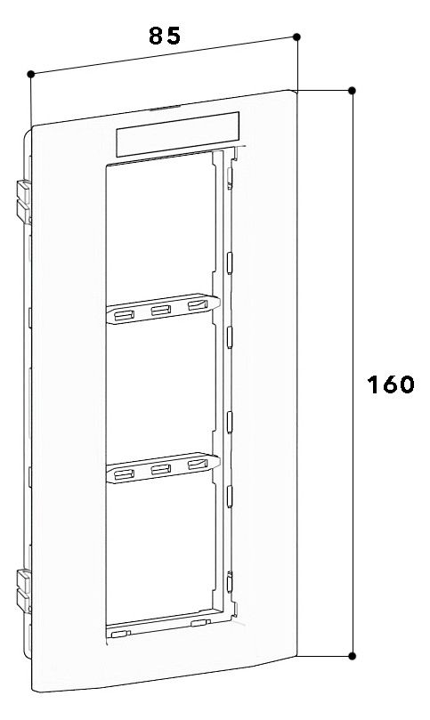GGK 4667 Adapterrahmen 3-fach AR-3V-9010 frontrastend Säule 80mm alpinweiß