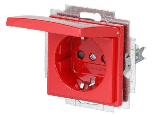 BJ 20 EUKB-917 SCHUKO Steckdose Klappdeckel Bs rot Busch-balance SI