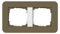 GIRA 0212416 Abdeckrahmen 2fach E3 Umbra/Reinweiß glänzend Soft-Touch