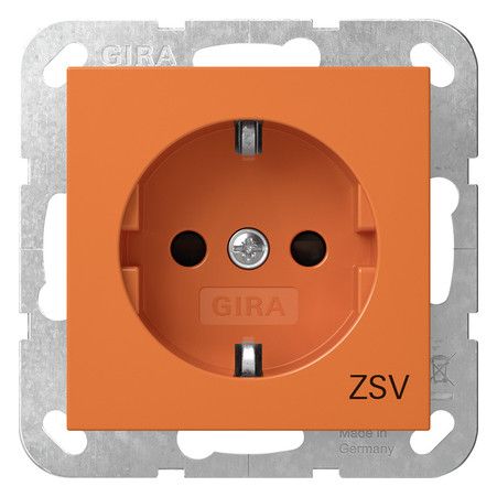 GIRA 4453109 SCHUKO-Steckdose m.Shutter ZSV System 55 Orange glänzend