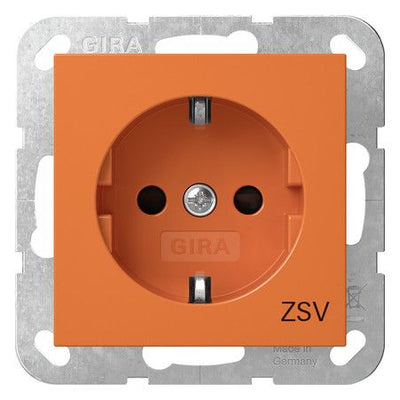 GIRA 4453109 SCHUKO-Steckdose m.Shutter ZSV System 55 Orange glänzend