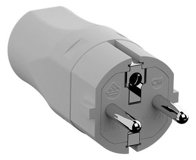 Bachmann 960.301 SCHUKO Zentralstecker grau große Ausf. robust m.Knickschutz