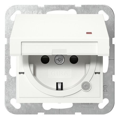GIRA 455227 SCHUKO-Steckdose KD Kontr.+ Shutter System 55 Reinweiß seidenmatt