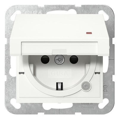 GIRA 455227 SCHUKO-Steckdose KD Kontr.+ Shutter System 55 Reinweiß seidenmatt
