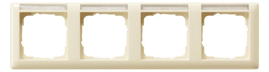 GIRA 109401 Abdeckrahmen 4fach waager. BSF Standard 55 Cremeweiß glänzend