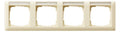 GIRA 109401 Abdeckrahmen 4fach waager. BSF Standard 55 Cremeweiß glänzend