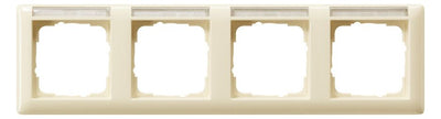 GIRA 109401 Abdeckrahmen 4fach waager. BSF Standard 55 Cremeweiß glänzend