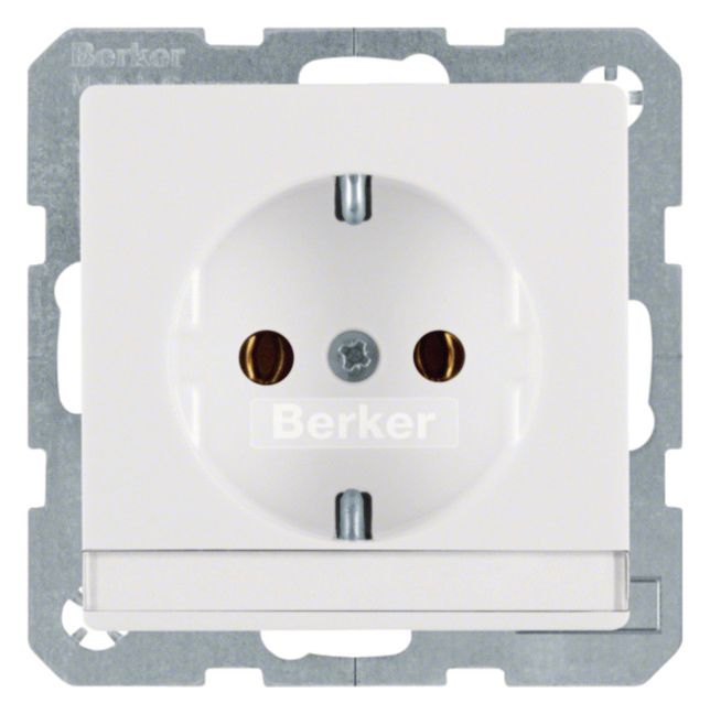 Berker 47506089 Steckdose SCHUKO m.B-feld Q.1/Q.3 polarweiß samt
