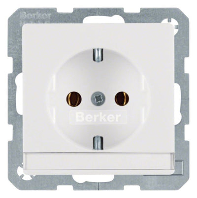 Berker 47506089 Steckdose SCHUKO m.B-feld Q.1/Q.3 polarweiß samt