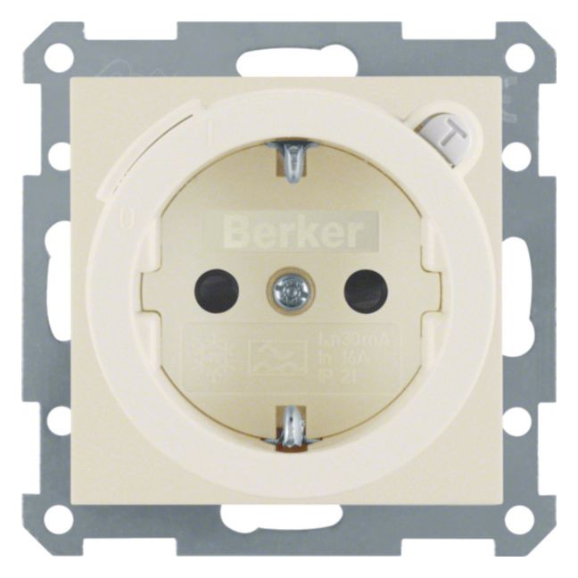 Berker 47088982 Steckdose SCHUKO+Fi u.erh.BS S.1 weiß glänzend