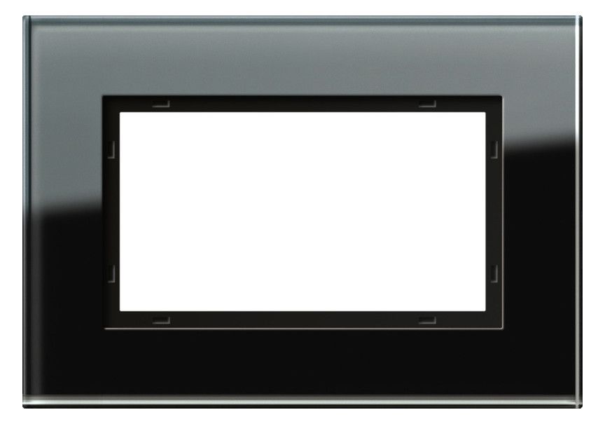 GIRA 100105 Abdeckrahmen 1,5fach Esprit Glas Schwarz