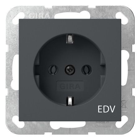 GIRA 445828 SCHUKO-Steckdose Aufdruck EDV System 55 Anthrazit