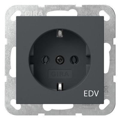 GIRA 445828 SCHUKO-Steckdose Aufdruck EDV System 55 Anthrazit