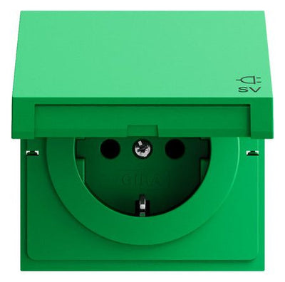GIRA 4454707 SCHUKO-Steckdose KD SV Flächenschalter Grün