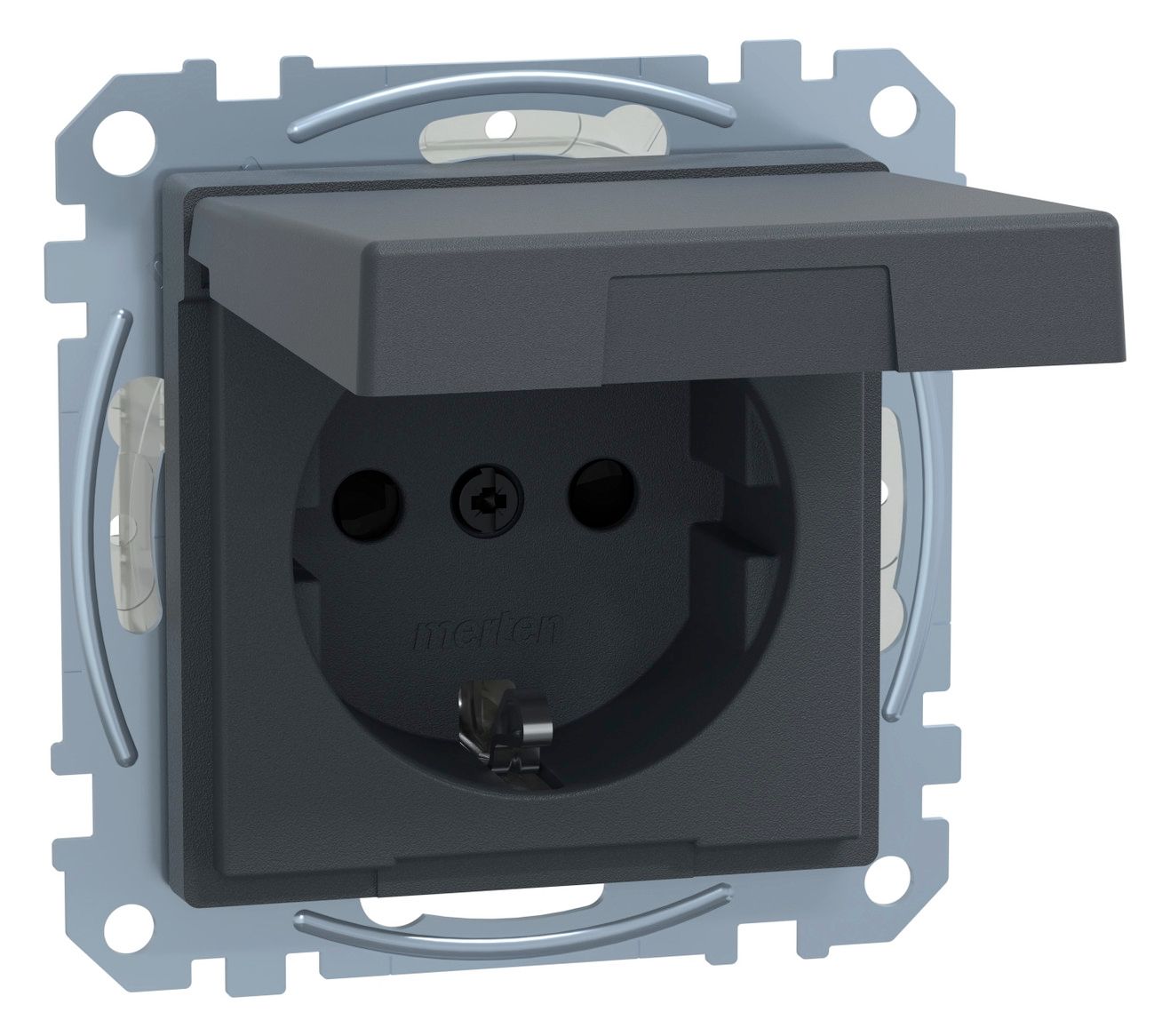 Mert MEG 2414-0414 SCHUKO-Steckdose BRS m.Klappdeckel IP44 SK anthrazit Sys.M