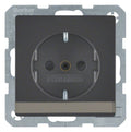 Berker 47496086 Steckdose SCHUKO m.B-feld+erh.BS Q.1/Q.3 anthrazit samt