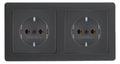 Berker 47206086 Steckdosen-Kombi SCHUKO 2fach m.Rahmen Q.1/Q.3 anthrazit samt