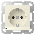 GIRA 417001 SCHUKO-Steckdose LED-Leu.+ Shutter System 55 Cremeweiß glänzend