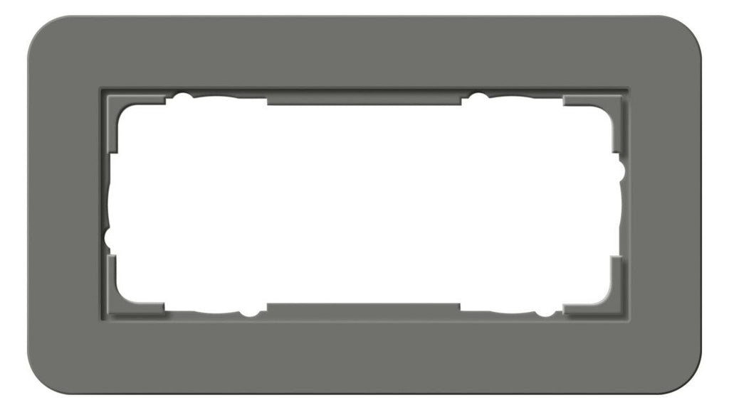 GIRA 1002423 Abdeckrahmen 2f o.Mittelst. E3 Dunkelgrau/Anthrazit Soft-Touch