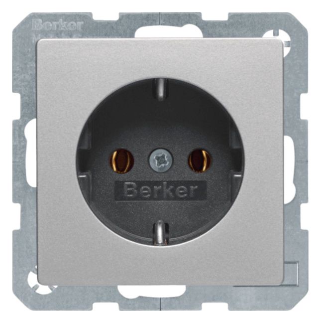 Berker 41436084 Steckdose SCHUKO m.Liftklemmen Q.1/Q.3 alu samt lackiert