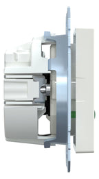 Mert MEG 2305-0319 SCHUKO-Steckdose BRS m.ÜSS+Schriftfeld StK polarweiß gl.Sys.M