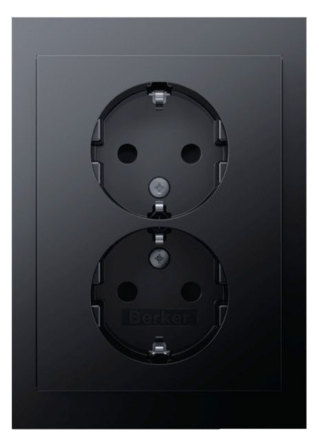 Berker 47597006 Doppelsteckdose SCHUKO Abdeckpl.erh.BS Berker K.1 anth matt