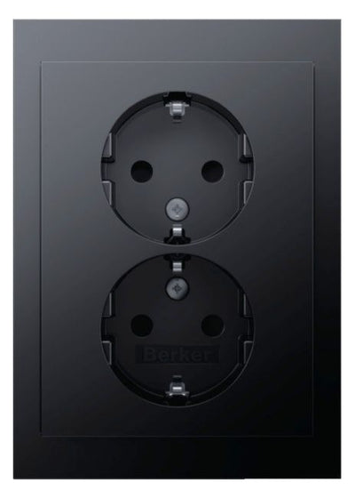 Berker 47597006 Doppelsteckdose SCHUKO Abdeckpl.erh.BS Berker K.1 anth matt