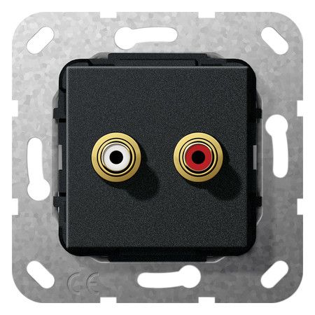 GIRA 563110 Cinch-Audio Kupplung Einsatz Schwarz matt