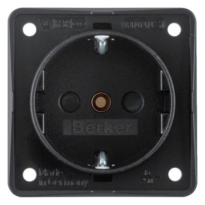 Berker 9419505 Steckdose SCHUKO m.erh.BS Integro schwarz matt