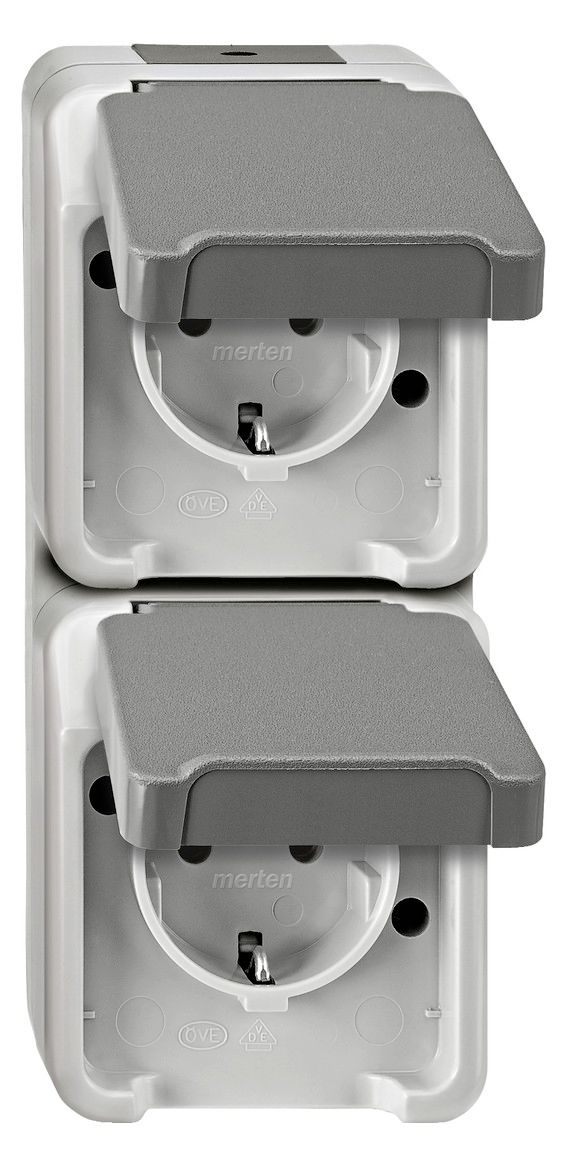Mert MEG 2329-8029 SCHUKO-Doppel-Steck- Dose lgr senk. AQUASTAR